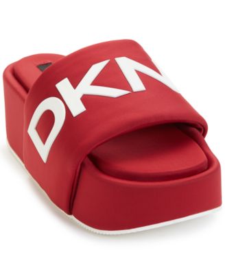 red dkny platform sandals