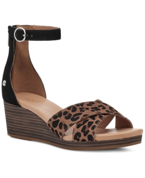 Ugg Women's Eugenia Leopard-Print Wedge Sandals