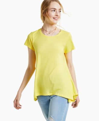 Style & Co - Burnout Handkerchief-Hem T-Shirt