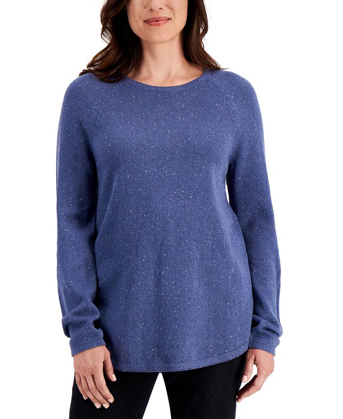 Karen Scott Nep Curved-Hem Sweater, Created for Macy's & Reviews ...