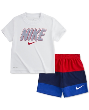 Nike Baby Boys 2-Pc Dri-fit T-Shirt & Colorblocked Shorts Set