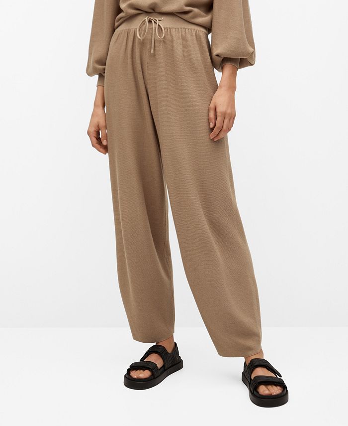 mango elastic waist pants