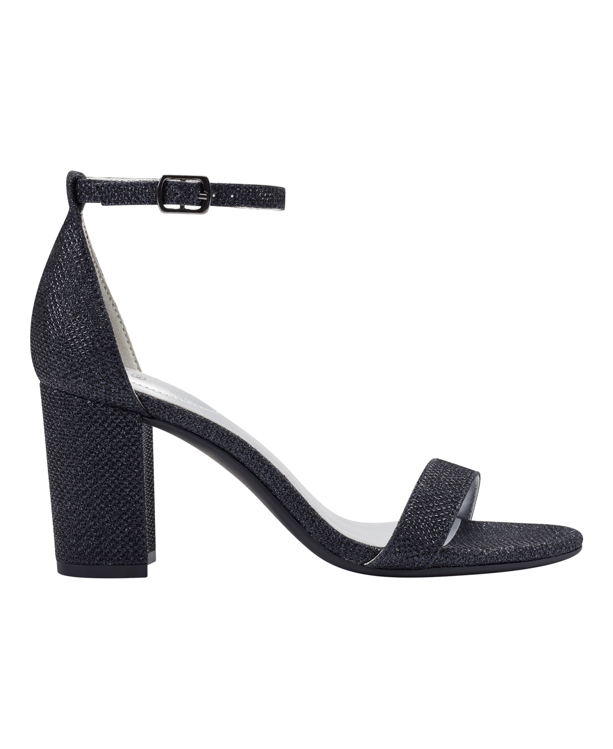 Shop Bandolino Women's Armory Block Heel Dress Sandals In Black,blue Shimmer
