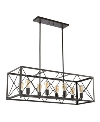 Galax 8-Light Adjustable Iron Farmhouse Industrial LED Dimmable Pendant