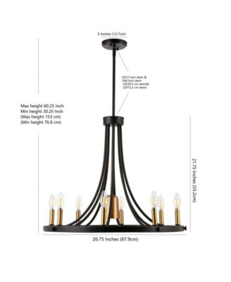 Urbanna 9-Light Adjustable Iron Transitional Modern LED Chandelier