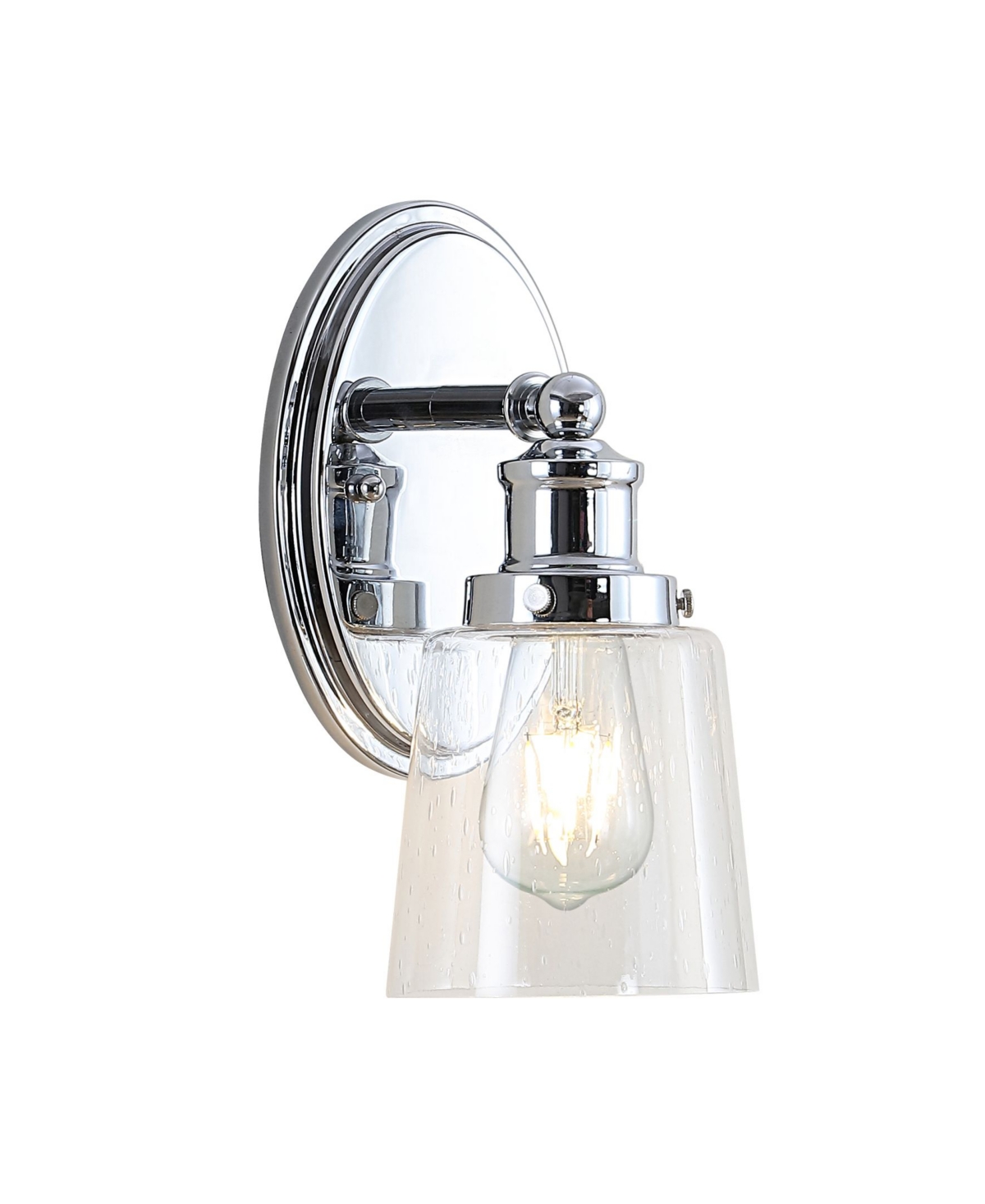 Beverly 1-Light Glass Classic Cottage Led Vanity Light - Silver-tone