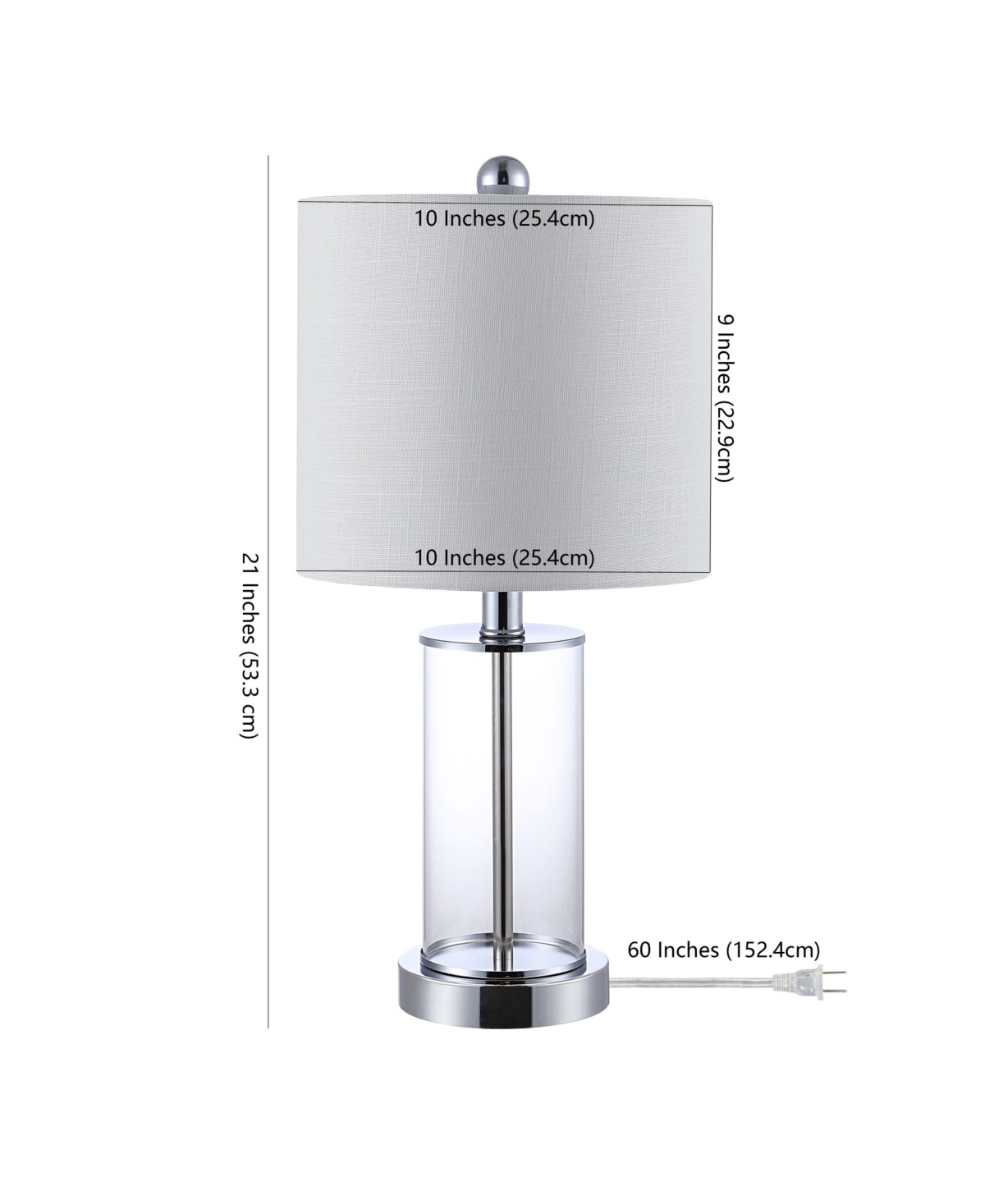 Abner Glass Modern Contemporary Usb Charging Led Table Lamp, Set of 2 - Silver-tone