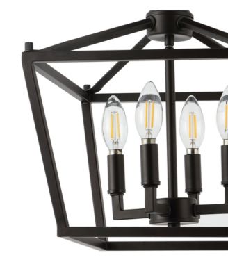 Plains Mini Lantern 4-Light Iron Modern Farmhouse LED Flush Mount