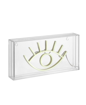 Jonathan Y Eye Contemporary Glam Acrylic Box Usb Operated Led Neon Light In White