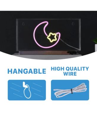 Moon Contemporary Glam Acrylic Box USB Operated LED Neon Light