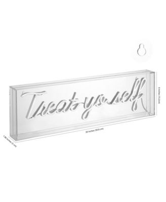 Treat Yo Self Contemporary Glam Acrylic Box USB Operated LED Neon Light