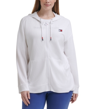 Tommy Hilfiger Sport Plus Size Waffle-Knit Zip-Front Hoodie