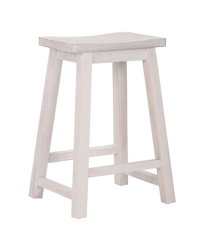 Westin Furniture 24" Solid Wood Saddle Bar Stool Macy's