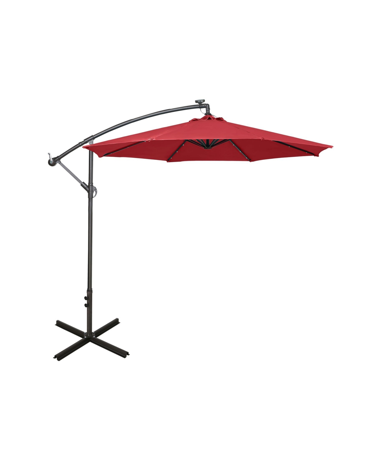 10' Outdoor Patio Solar Led Cantilever Umbrella