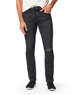 Hudson Zack Distressed Ripped Knee Stretch Skinny Jeans In Black