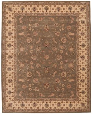 Wool and Silk 2000 2003 Olive 5'6" x 8'6" Area Rug