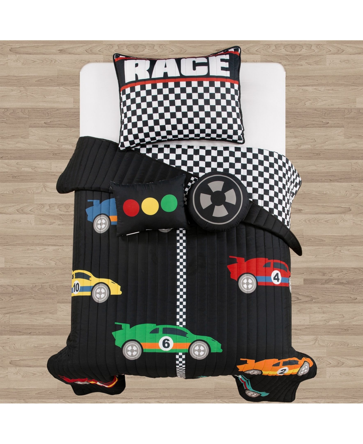 Lush Decor Kids Racing Cars 4-pc. Quilt Set, Twin In Multi