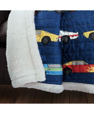 Kids Race Cars Sherpa Throw, 60" x 50"