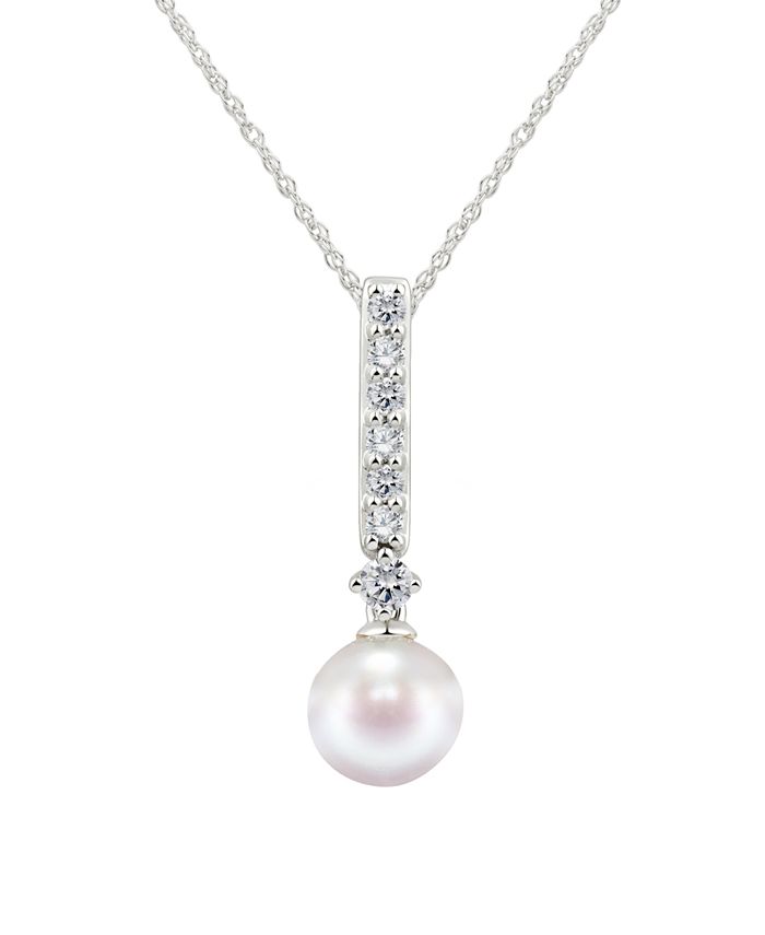 New Honora Freshwater White Pearl Set Mother & Daughter Necklace Silver 