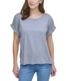 Solid Elastic-Cuff Top