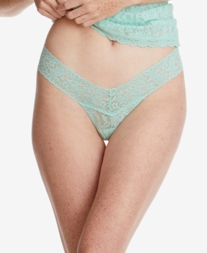 Hanky Panky Signature Lace Original-rise Rolled Thong In Mint Sprig Green