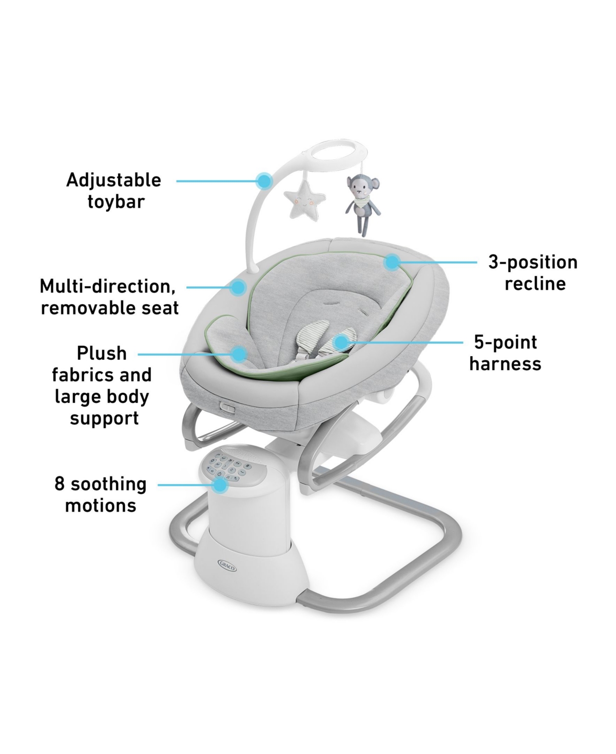 Graco Soothe My Way Swing With Removable Rocker In Madden