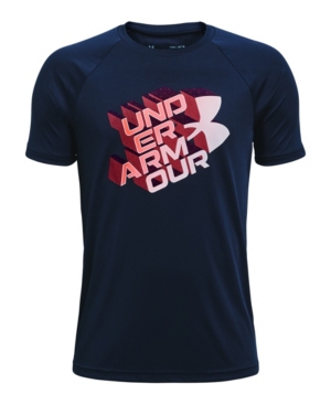 Big Boys Ua Tech Glow Half Symbol Short Sleeve T-shirt