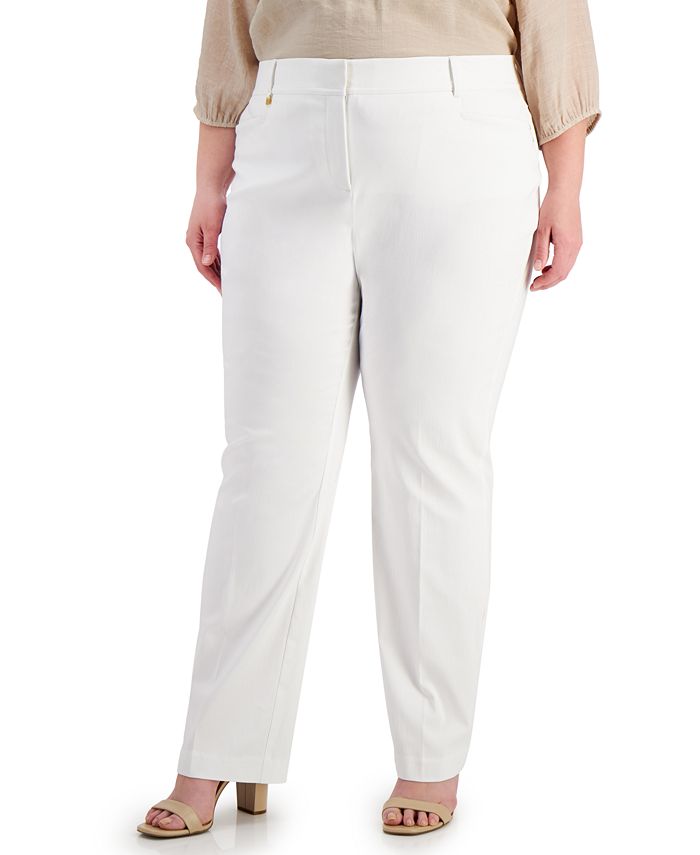 Jm Collection Womens Tummy Control Curvy Fit Pants Red Size 22x5