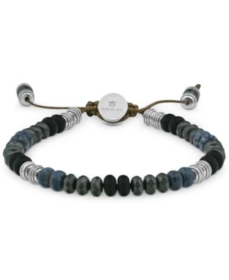 Macy's - Men's Lapis Lazuli, Hematite, & Onyx Beaded Bracelet in Stainless Steel (Also in Tiger's Eye & Pyrite and gold-tone over stainless steel))