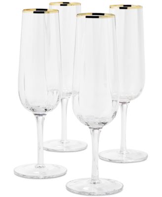 Optic Champagne Flutes, Set of 4, Created for Macy's