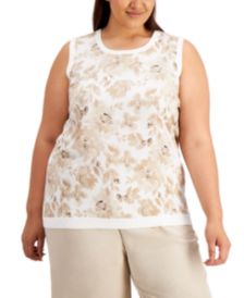 Plus Size Printed Sleeveless Top