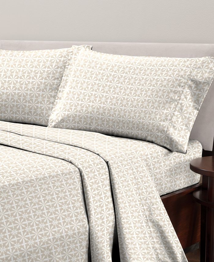 Sanders CLOSEOUT! Printed Microfiber 4 Pc. Sheet Set, Queen, Created
