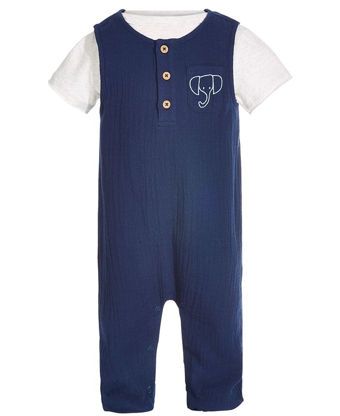 First Impressions Baby Boys Crinkle Gauze Romper Set, Created for Macy
