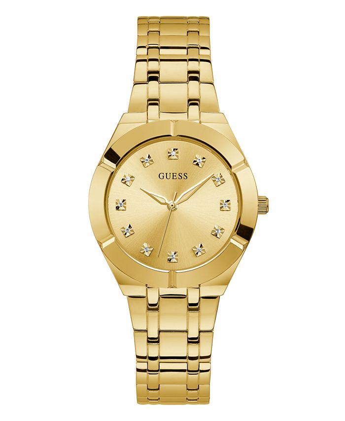Guess Dazzling Diamonds Gold Dial Gold Steel Strap Watch for Women - W85110L1 main image 0