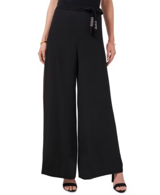 MSK - Belted Chiffon Palazzo Pants