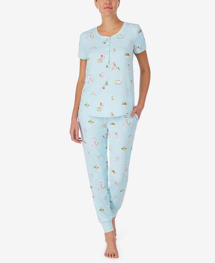 kate spade new york Women's Short Sleeve Henley Jogger Pajama Set - Macy's