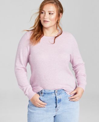 Charter Club Plus Size Cashmere Crewneck Sweater, Created for Macy's ...