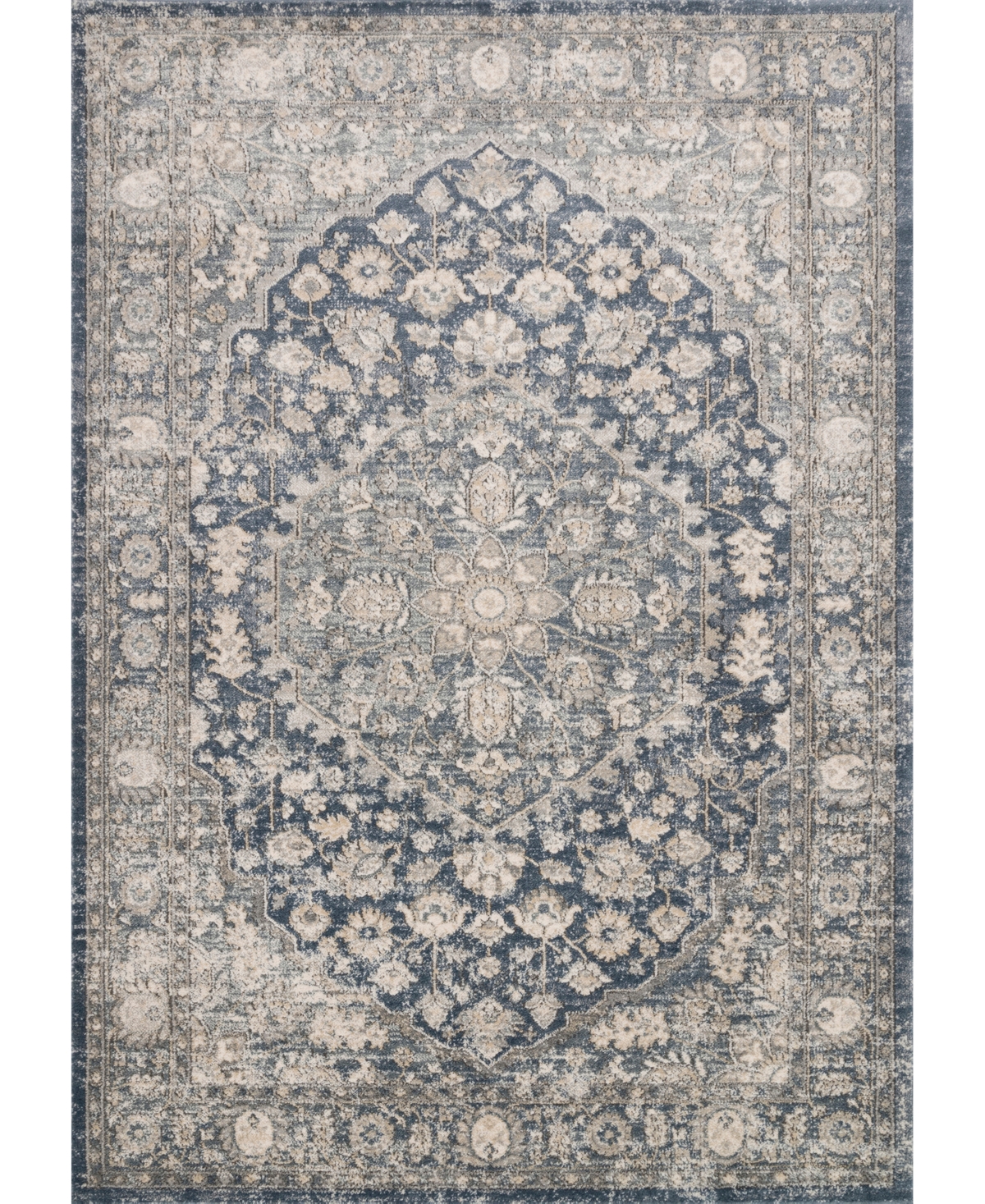 Teagan Tea-01 6'7in x 9'2in Area Rug - Denim, Mist