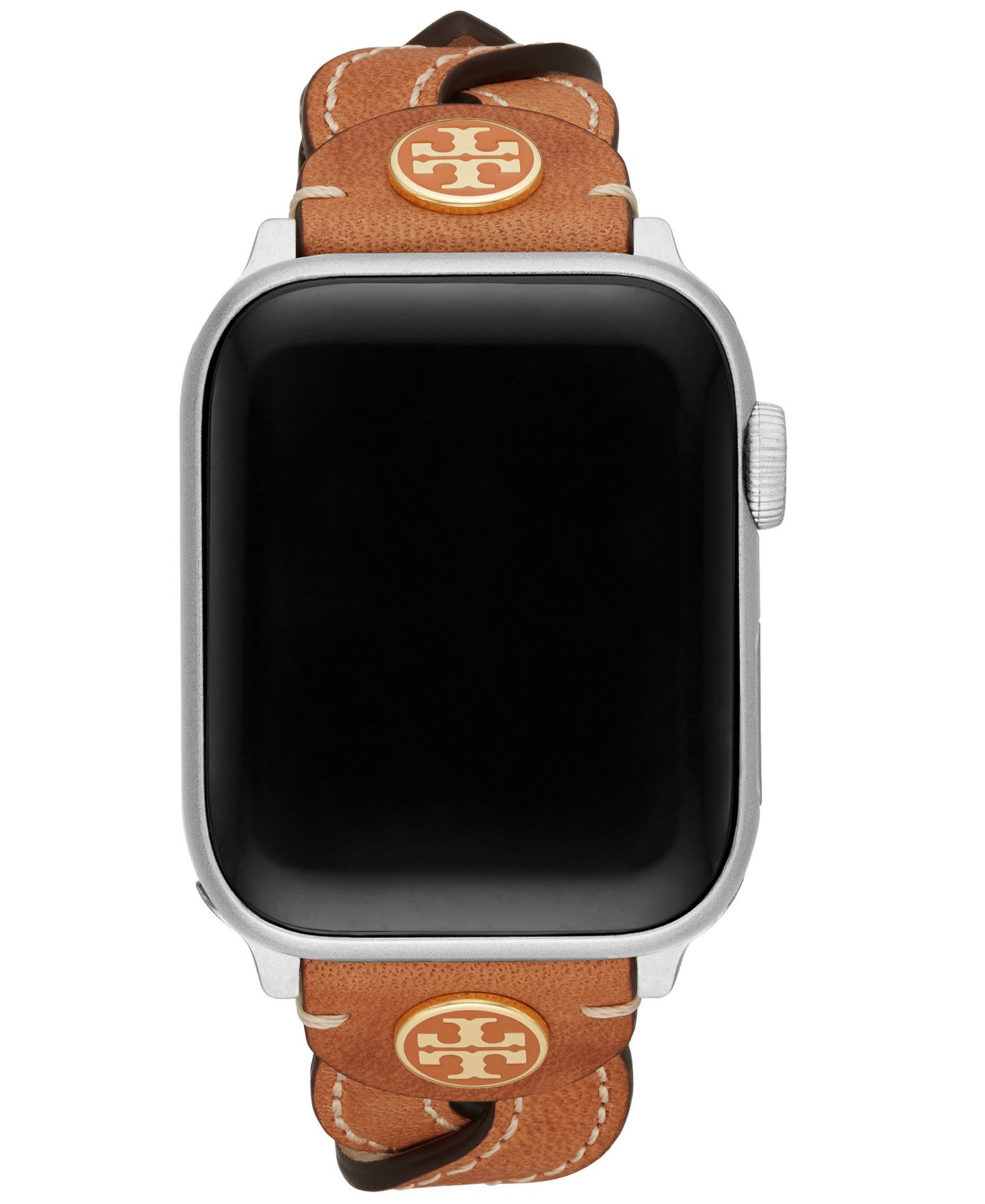 Женский плетёный кожаный ремешок Tory Burch для Apple Watch 38/40 мм, Luggage — фото 4