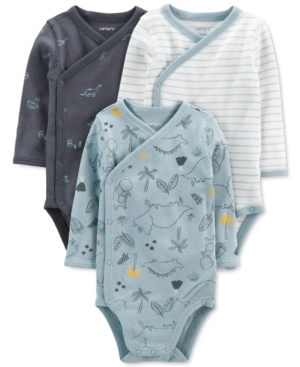 Carter's Baby Boys Three-Pack Dinosaur Side-Snap Bodysuits