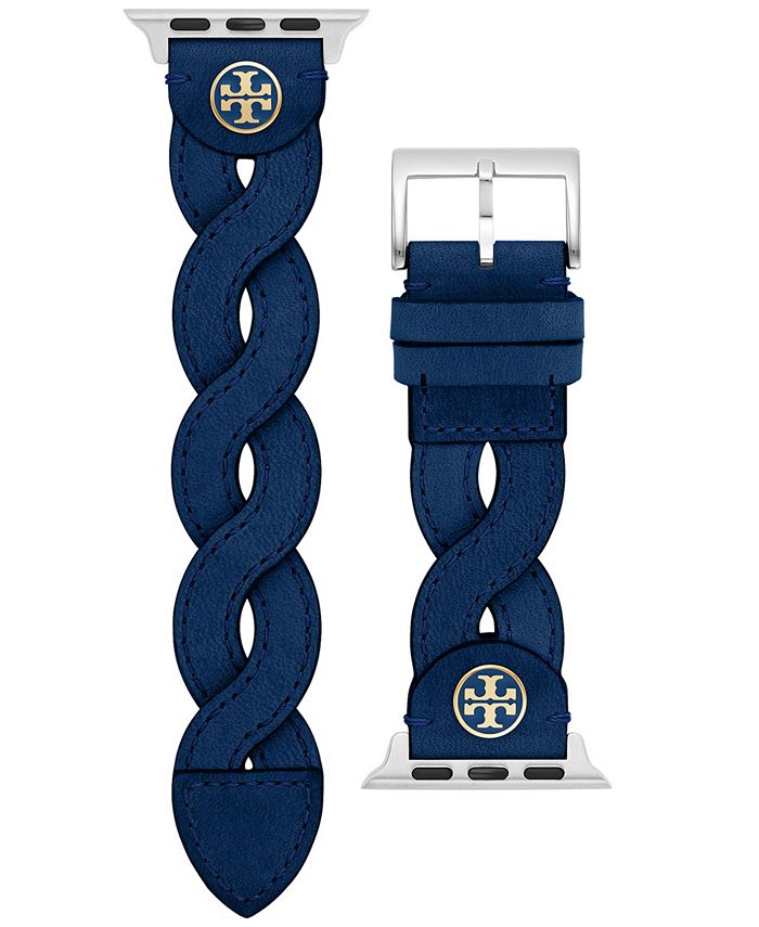 Tory Burch Women's Navy Braided Leather Band for Apple Watch® 38mm/40mm &  Reviews - All Watches - Jewelry & Watches - Macy's