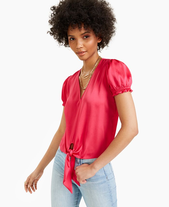 Macy's tie front top deals
