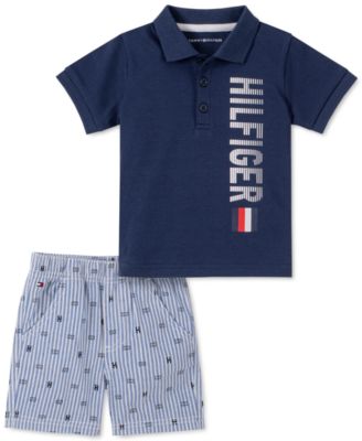 Tommy Hilfiger Baby Boys Logo Polo Oxford Shorts Set Macy's