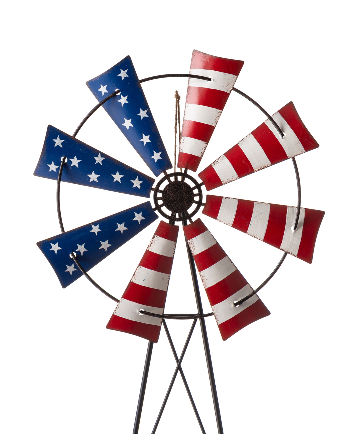 Shop Glitzhome Stars And Stripes Wind Spinner Yard Stake In Red,blue,white