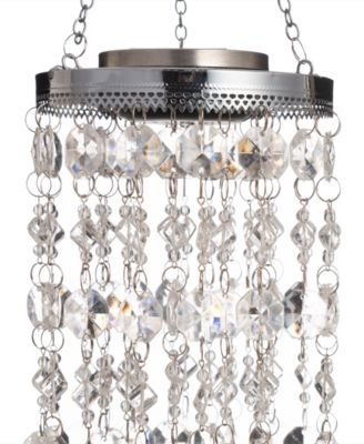 Solar Lighted Jewel Beaded Wind Chime or Chandelier Hanging Decor