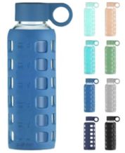 JoyJolt Glass Water Bottles with Stainless Steel Cap - 32 oz Water Bottles  for Juicing or Iced Tea Bottle - Set of 2