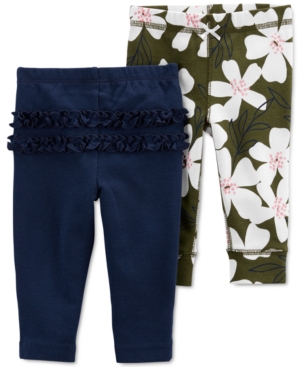 Carter's Baby Girls 2-Pack Pull-On Cotton Pants