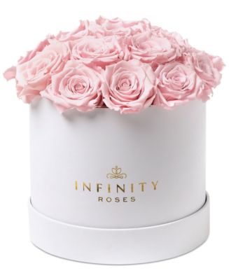 Infinity Roses Round Box of 16 Pink Real Roses, Preserved To Last Over ...