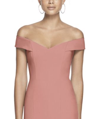 Womens Off-the-Shoulder Criss Cross Back Trumpet Gown