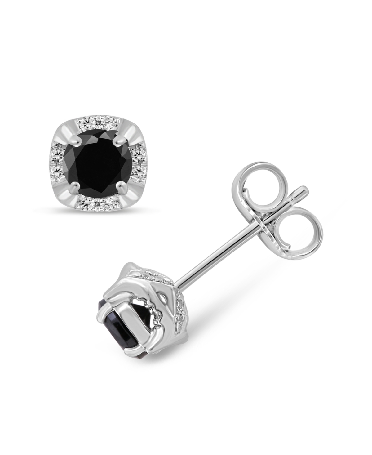 White Diamond & Treated Black Diamond (3/4 ct. t.w.) Stud Earrings in 14K- White Gold